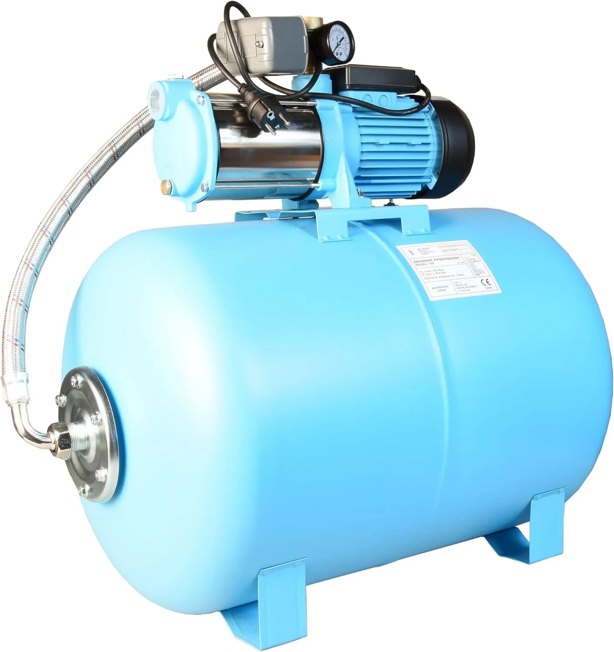Hauswasserwerk und Garten-Druckpumpe, 6000 l/h, 1300W, 100L, 100 Liter, für Gartenbewässerung