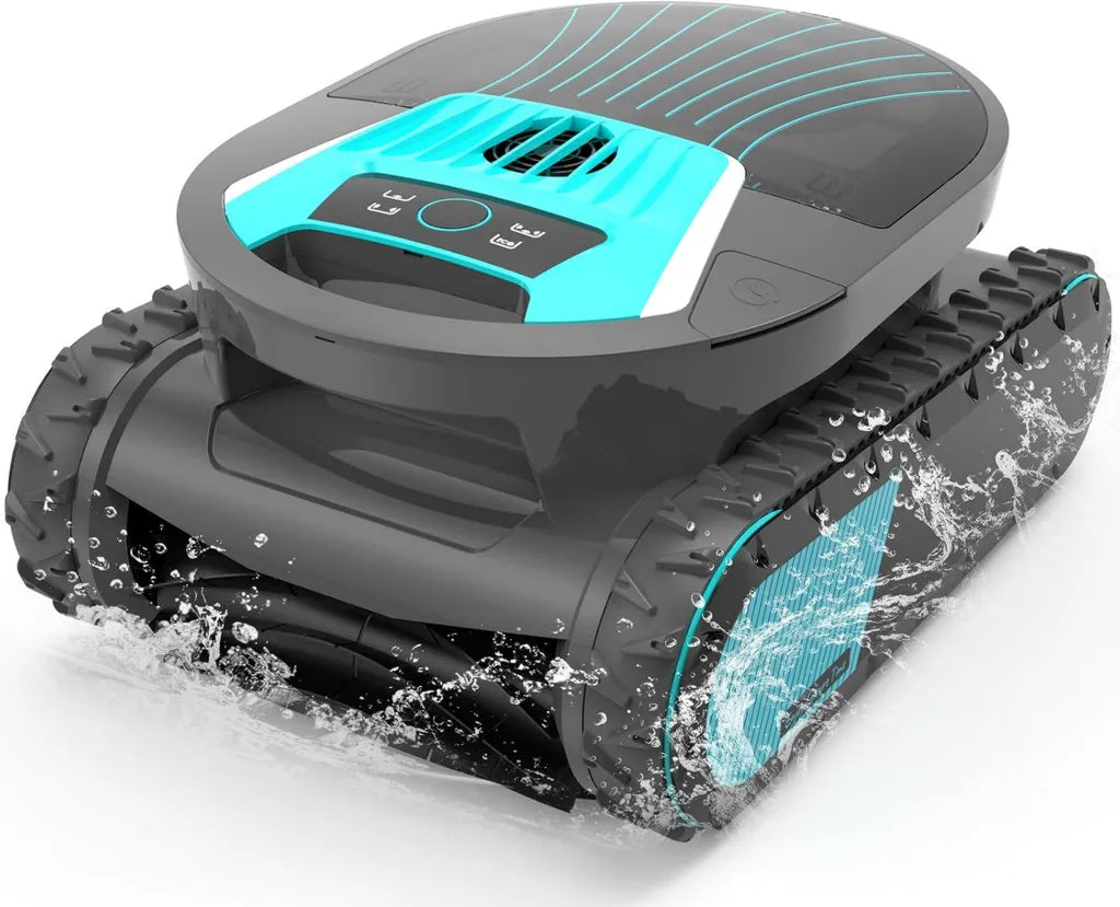 Kabelloser Poolroboter Pleco Pro, 210 Min Laufzeit, Doppel-Filtersystem, App-gesteuert, für Wand- und Bodenreinigung, 7 Modi, für Pools bis 200 m²