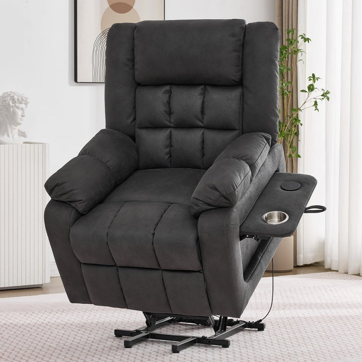 Massagesessel – mit USB-Anschluss, mit Liegefunktion, klappbar, 150 kg, grau
