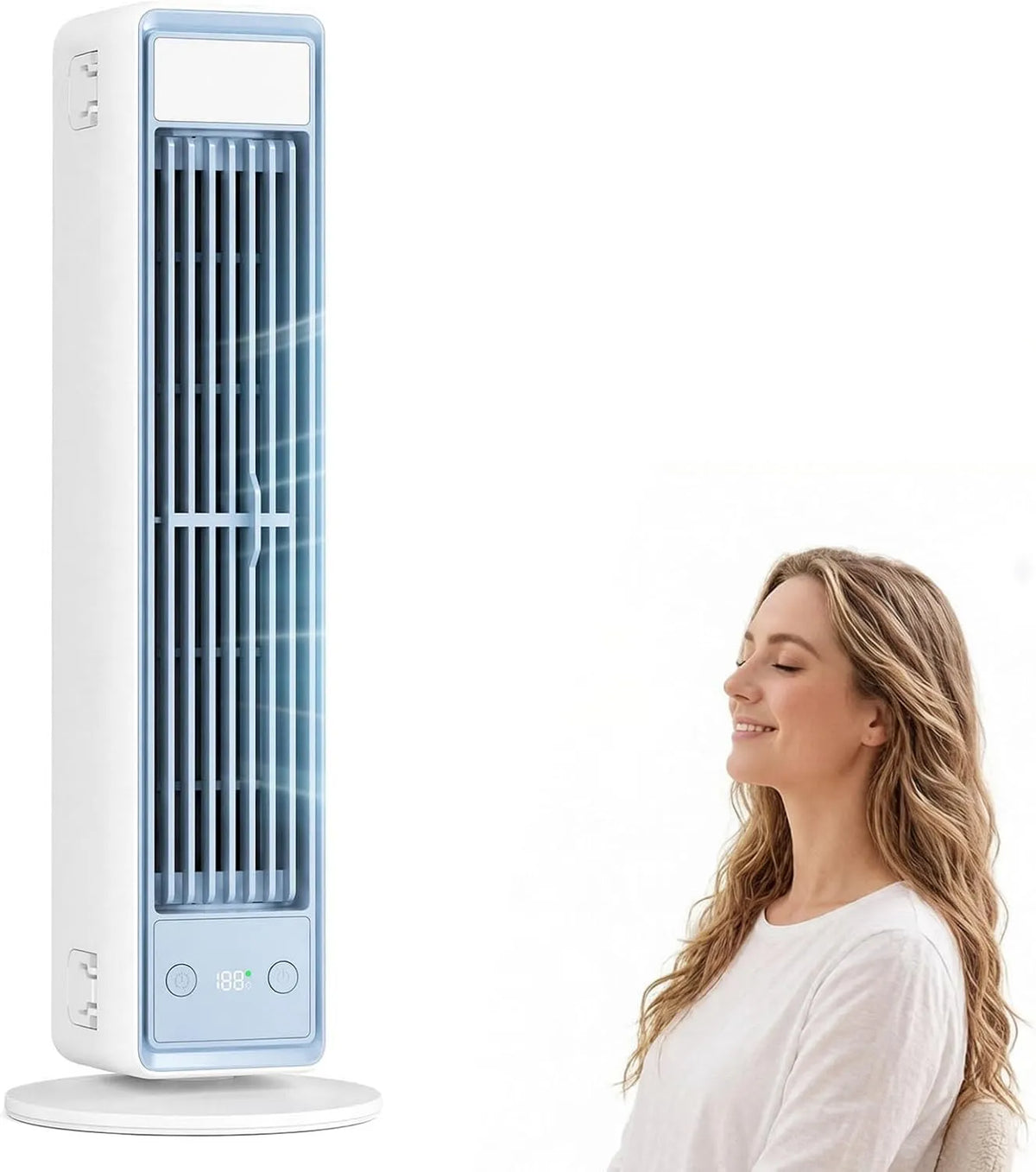 Klimaanlage, tragbar, leise, 3 Stufen, Ventilator ohne Flügel mit Nachtmodus, Kompaktes Klimagerät für Erholsamen Schlaf