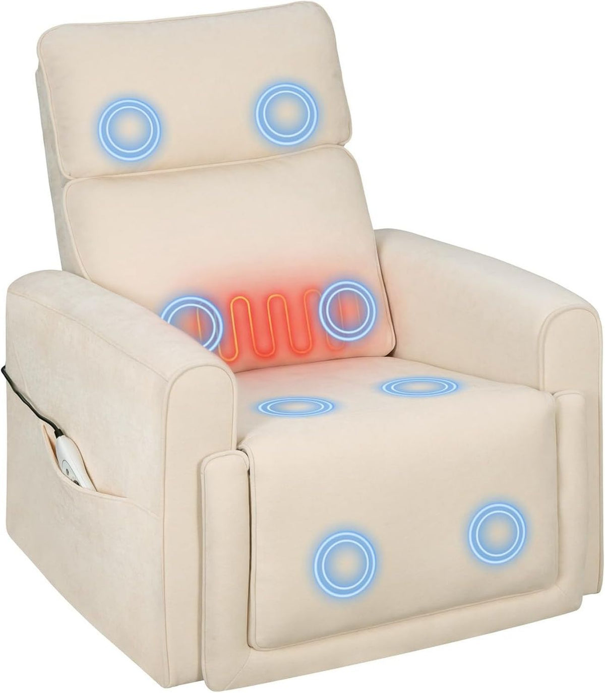 Sessel - Wärmefunktion, mit Liegefunktion, 150 kg, beige, WOLTU
