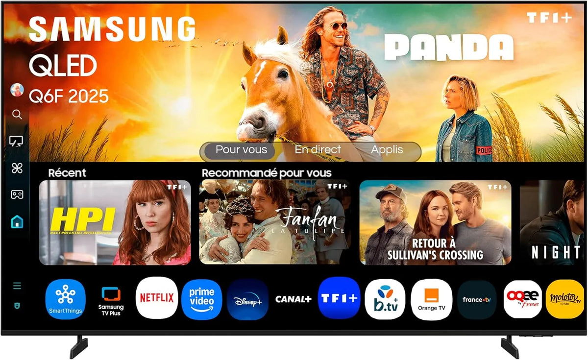 Samsung Q6F Smart TV, 65 Zoll, Fernseher, 4K UHD, QLED, Quantum Dot, Länderversion Französisch, Quantum Dots, Spanisch, Portugiesisch