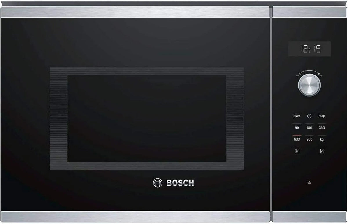 Bosch BFL554MS0 Mikrowelle, 25 L, 900 W, Einbau, Edelstahl, Mikrowellenofen, Schwarz