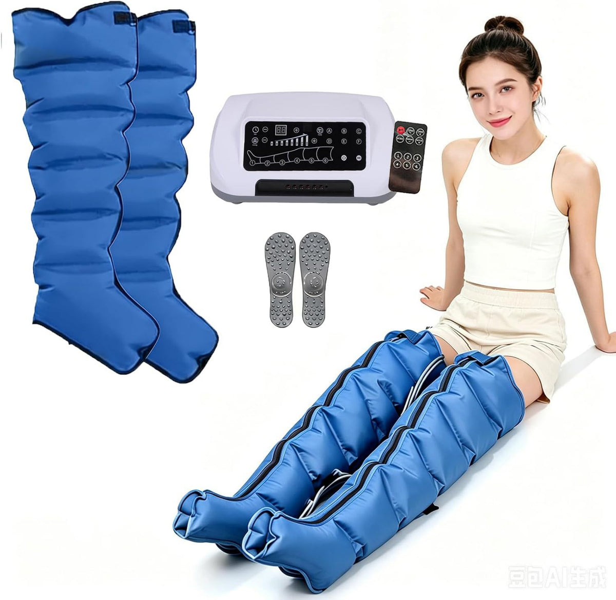 Kompressionsstiefel – mit Fernbedienung, 240mmHg, 6 Kammern, 6 Modi