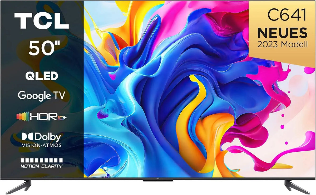 Google C641 Smart TV, 50 Zoll, 120 Hz, Fernseher, 4K UHD, QLED, HDR, Dolby Audio, DVB-T2, Schwarz, HDR10+, Dolby Atmos, 125cm, 2023, Dolby Vision
