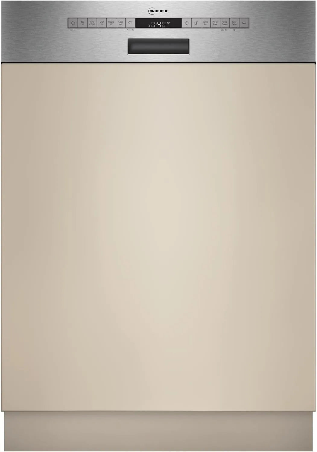 NEFF S145HCS03E 1-Korbsystem Geschirrspüler, 60 cm, aquaStop, leise, Flex für einfaches Beladen, Chef 70 °C, Made in Germany, Programme-Download