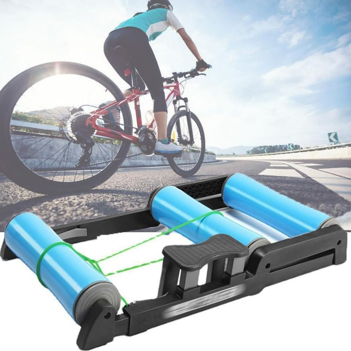 Heimtrainer: klappbar, verstellbar, mit Rollen