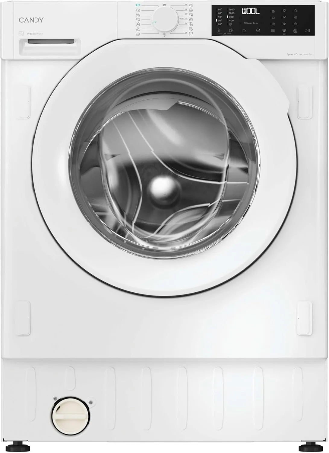 Candy BC448M4D8J-S 24-Stunden-Startvorwahlfunktion Waschmaschine, 8 kg, Einbau, Kindersicherung, WLAN, Inverter, 16 Zyklen, 1400 U/min, KG-Detektor