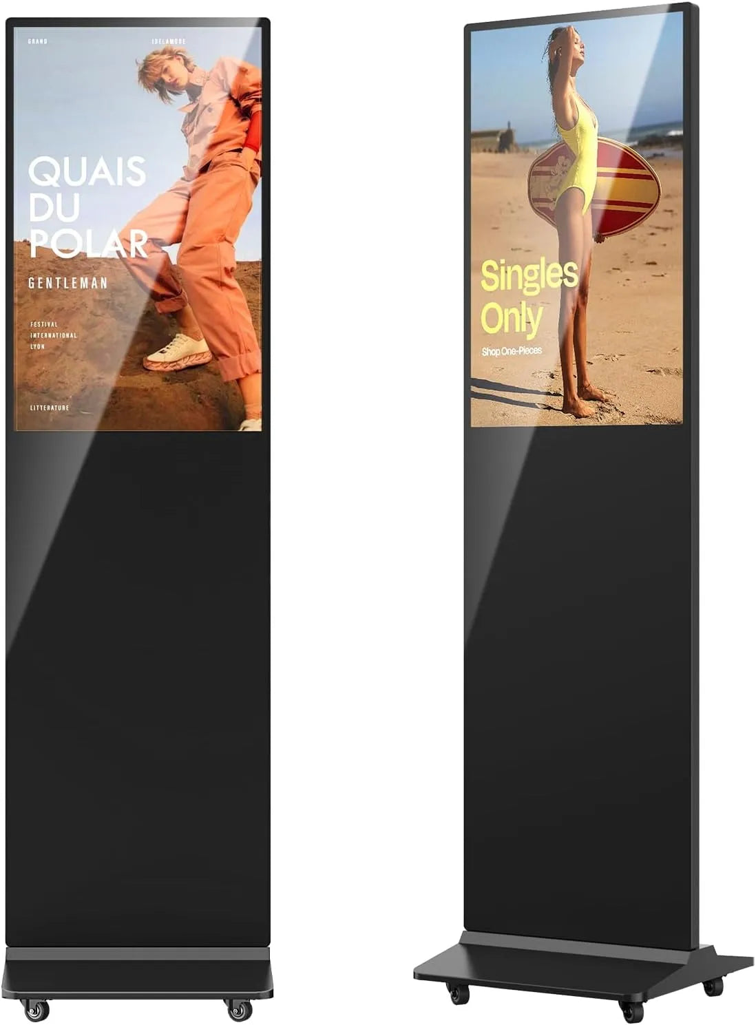 Digital Signage Display, LCD-Werbedisplay, Touch-Bedienung, WLAN, Android OS, HDMI, USB, digitaler Werbeanzeige, Schwarz, Non Touch Screen, Black