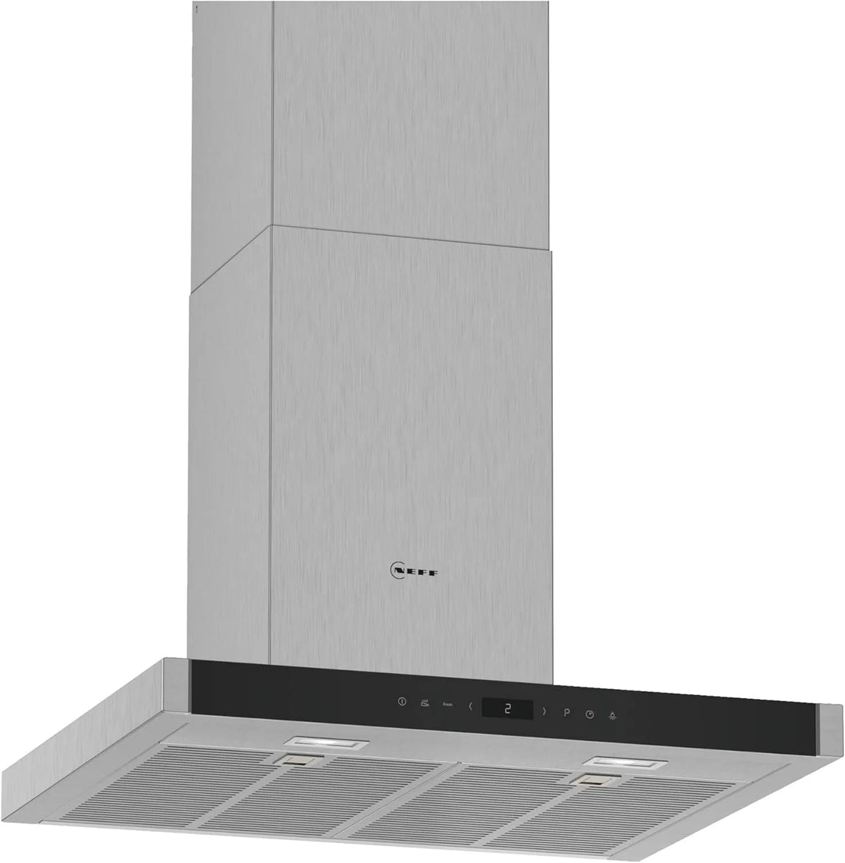 NEFF D65BMP5N0 N70 Dunstabzugshaube, 60cm, Küchenhaube, Abluft- und Umluftbetrieb, Edelstahl, Abluft oder Umluft, Energieeffizienz A