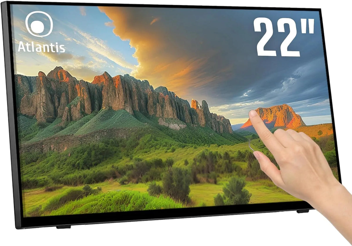 Monitor, 22 Zoll, Atlantis 10-Punkt-Touch, Touch-Bedienung, Full HD, Glas 7H