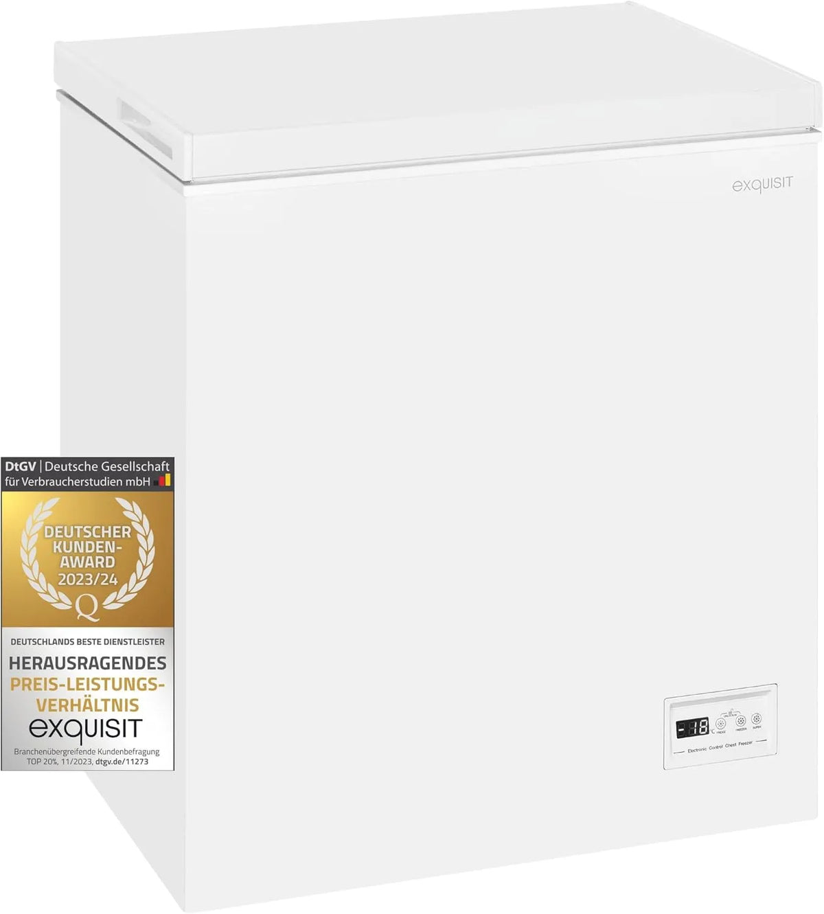 Exquisit GT150-E-040E Gefrierschrank, 142 L, Gefrierfach, Tiefkühlschrank, Weiß, 55 cm