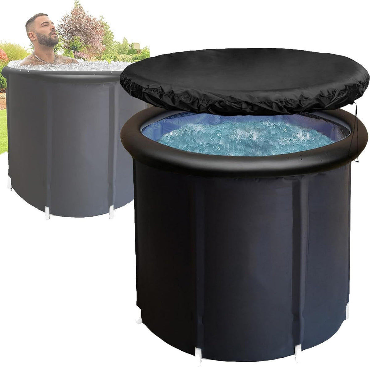 Eisbadewanne – aufblasbare Konstruktion, klappbar, tragbar, für zuhause, 80 x 80 Cm