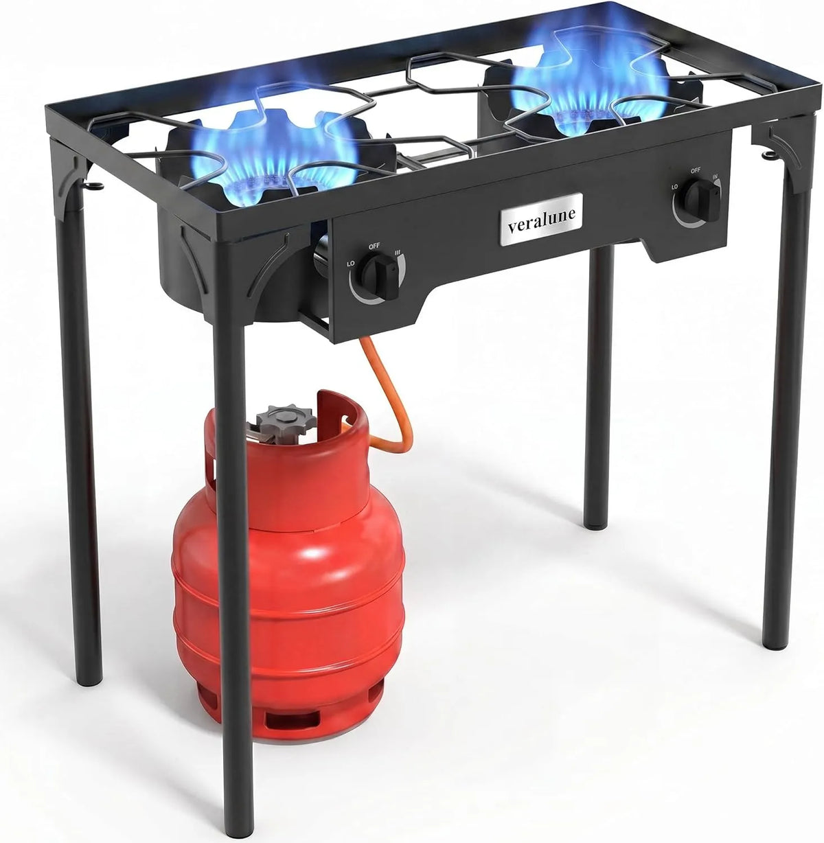 Campingkocher, Veralune 10kW 20PSI, Outdoor, Gaskocher 2 Flammig, Veralune 10kW Gas Hockerkocher, Heimkochen, Braten & Konserven