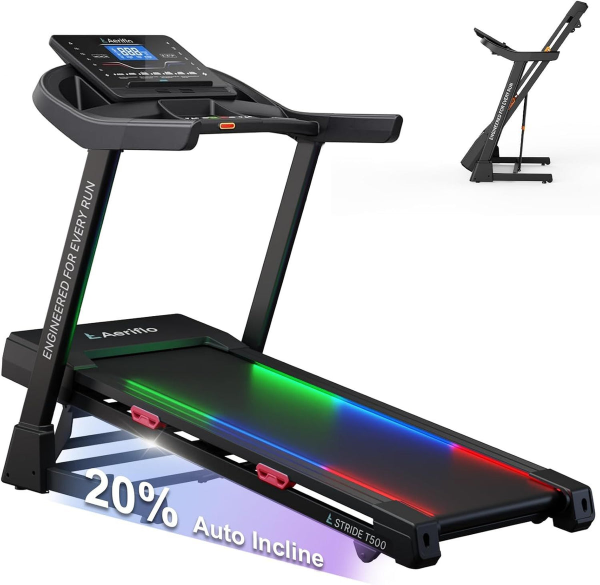 Laufband - T500, einstellbare Steigung, klappbar, leiser Betrieb, für zuhause, 51cm, 200 kg