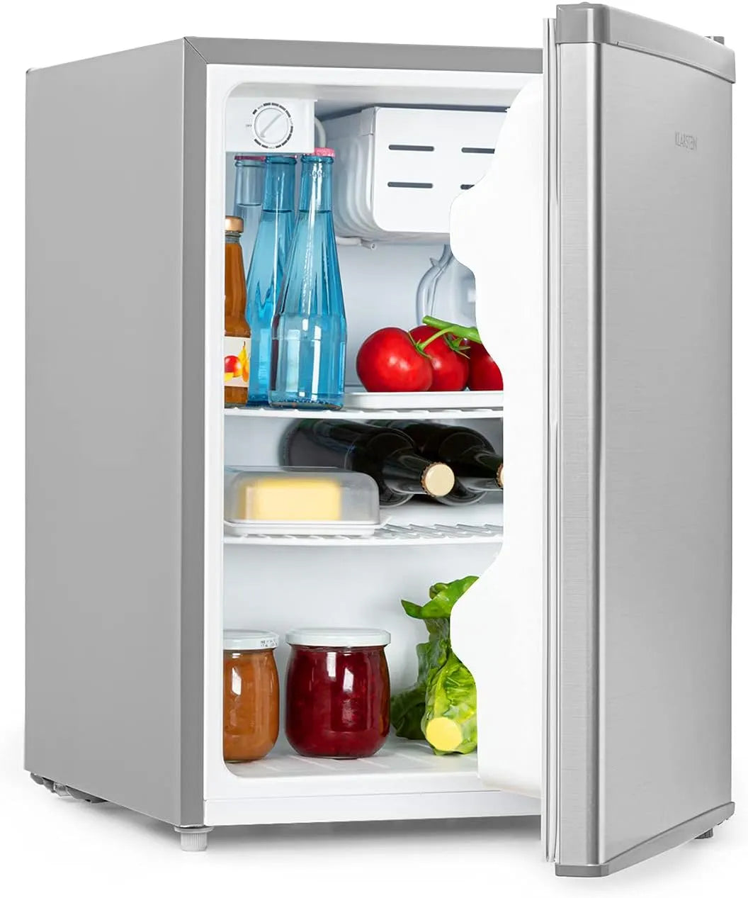 Klarstein Kühlschrank, 66 L, 45 x 63 x 51 cm, 42 dB, freistehend, Edelstahl, Grau, 109 kWh, Jahr, Mini-Bar, Klarstein Cool Kid - Getränkekühlschrank