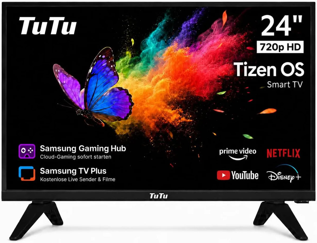 Smart TV, 24 Zoll, Fernseher, TuTu TU24Q1H-T8, WLAN, Bluetooth, 2026, 60 cm