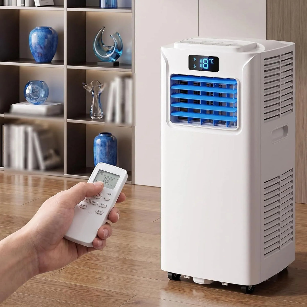 Klimaanlage, Tragbare 14000BTU 24h-Timer, LED-Display, 7000 BTU, 2 Geschwindigkeiten, Kühlventilator für Wohnung, energieeffizient, große Räume