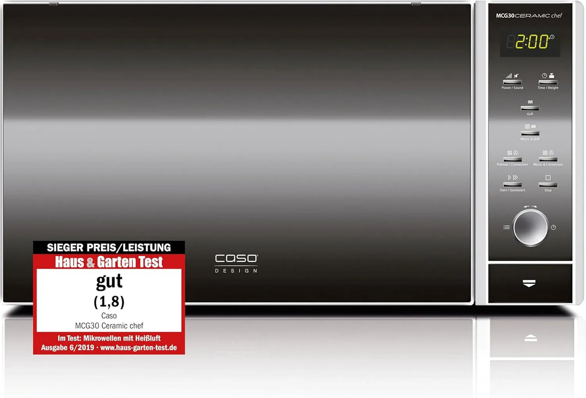 Caso MCG30 3-in-1 Mikrowelle, 30 L, 2100 W, Grill, Mikrowellenofen, CASO MCG30 Ceramic Chef 3-in-1 Mikrowelle