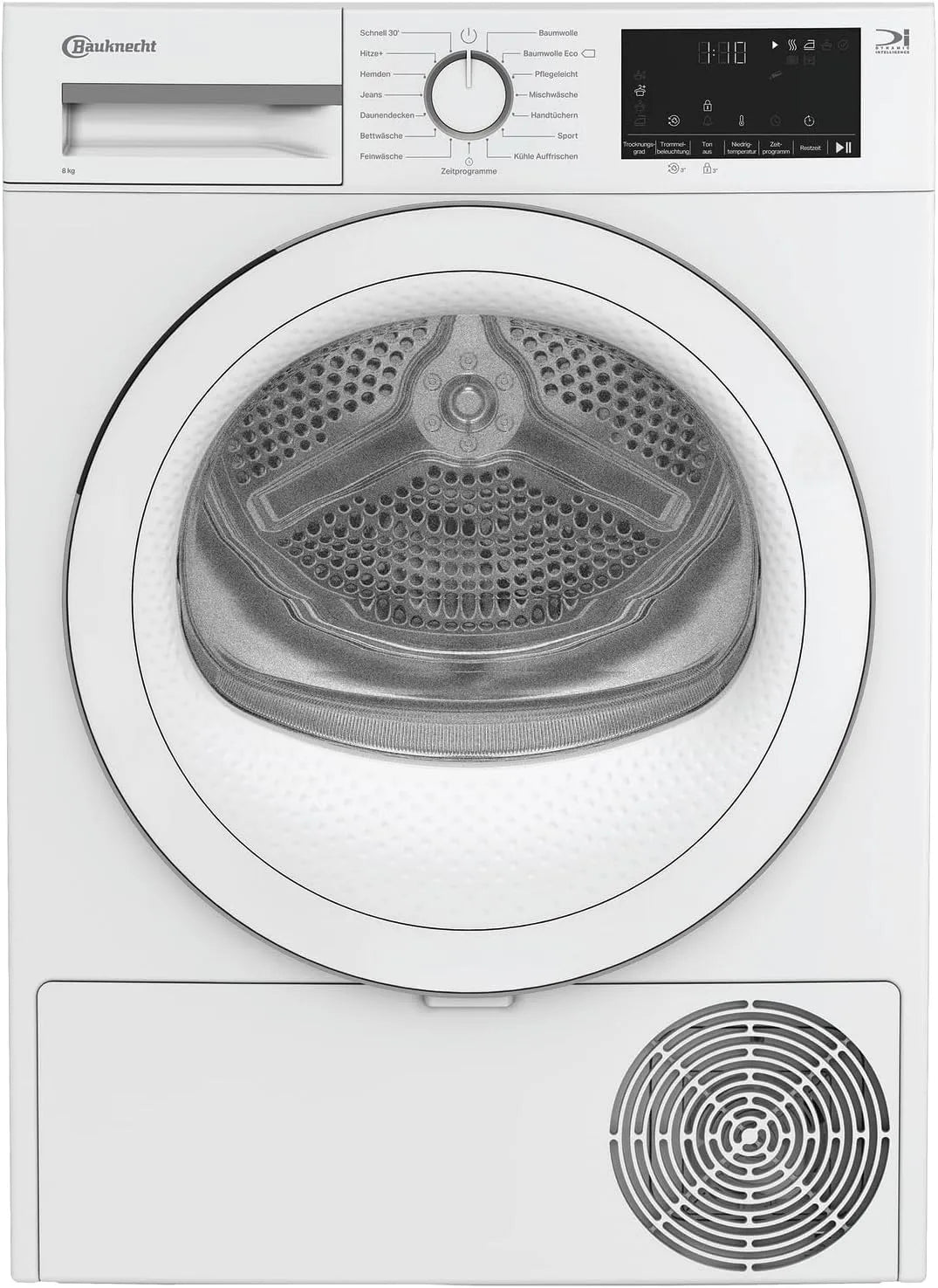 Bauknecht 84D Wäschetrockner, 8 kg, schmal, Intelligentes Trocknen, Slim, extra schmal, Trommelbeleuchtung, Bauknecht BT 84D WWS Wärmepumpentrockner