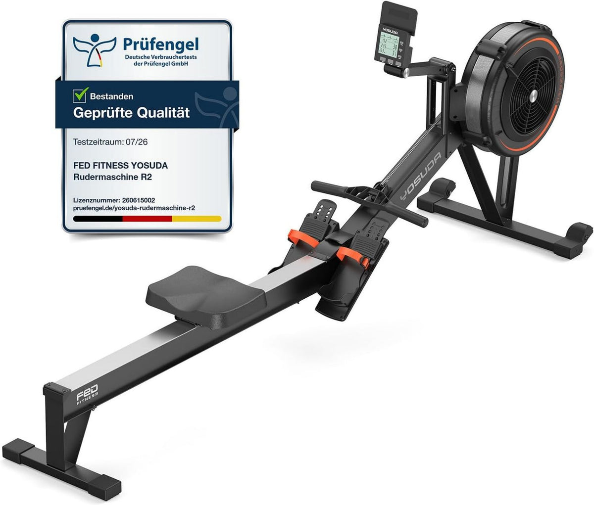 YOSUDA R2 Rudergerät - klappbar, Bluetooth-Konnektivität, mit Display, für zuhause