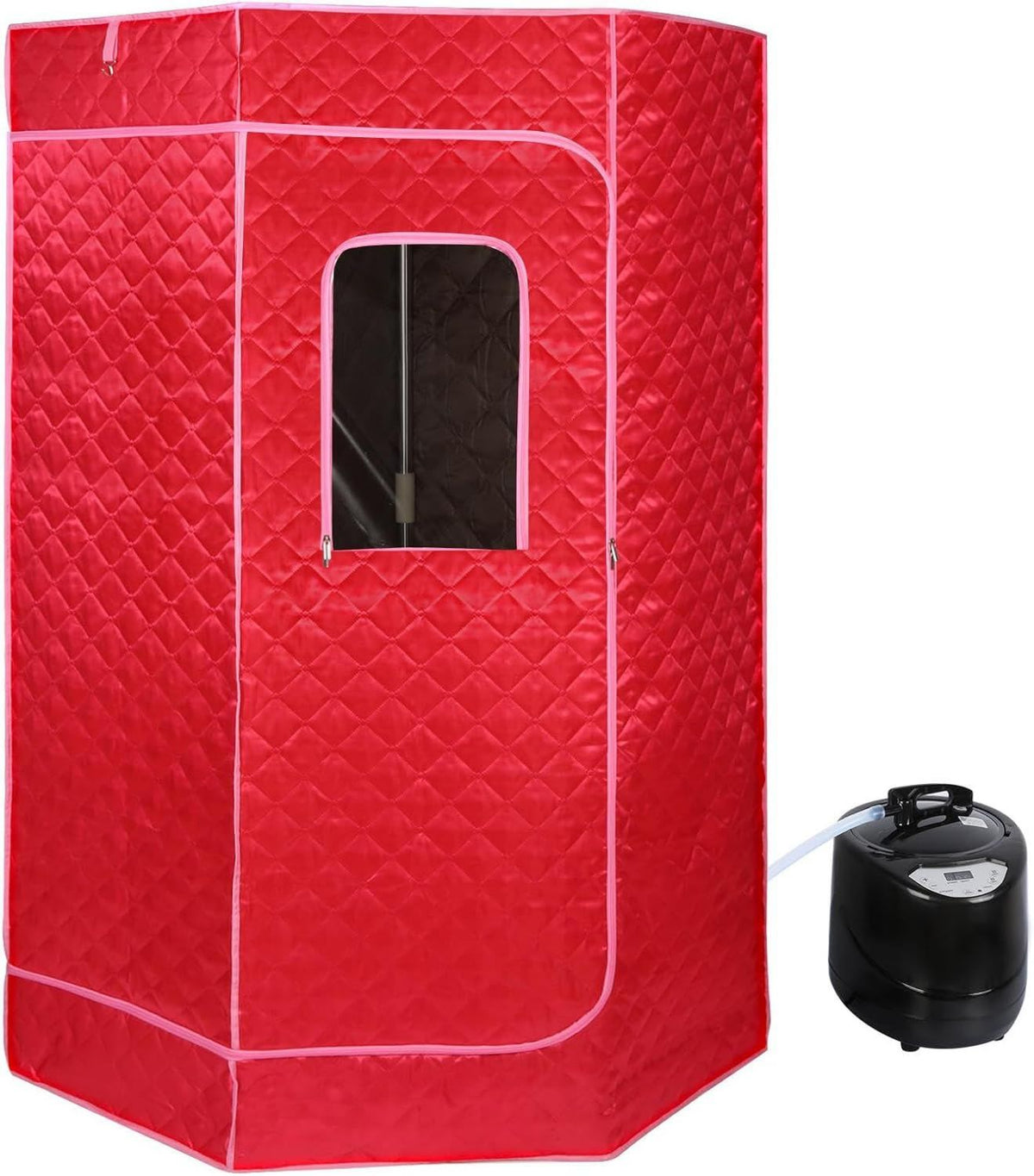 Tragbare Dampfsauna - klappbar, mit Fernbedienung, 90 x 90 x 180 cm, 9 Stufen, rot