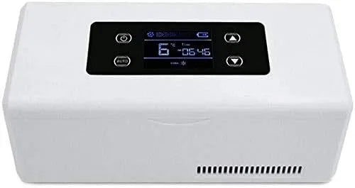 Elektrische Kühlbox, 2 bis 8 °C, tragbar, Auto, Medikamenten- und Insulintransport, mobile Kühlbox, LED-Anzeige Medikamente Kühlschrank, Reise