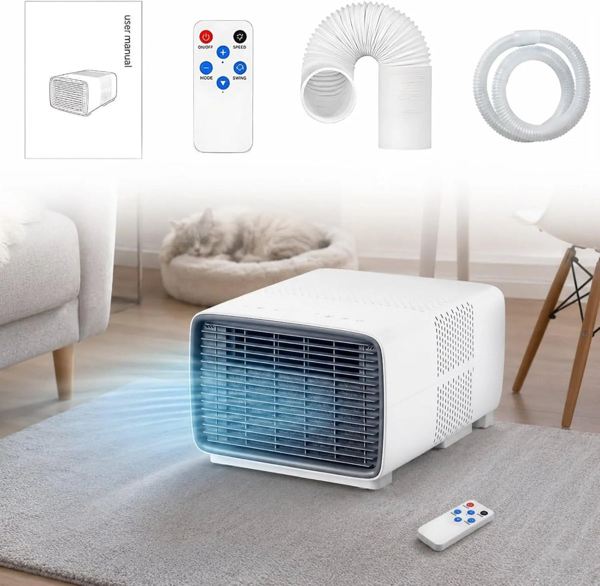 Klimaanlage, 280 W, 16 bis 32 °C, 45 dB, Digitalanzeige, 280W Niedrige Eingangsleistung, Kühlen Trocknen Ventilator