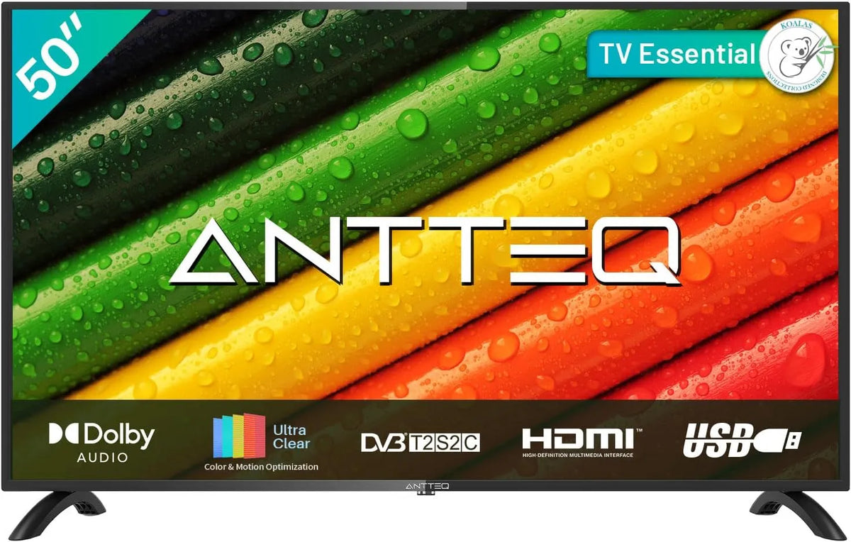 Smart TV, 50 Zoll, Fernseher, Antteq AB50D1, Triple-Tuner DVB-T2, S2, Dolby Audio, HDMI, USB, LED, CI+, TV 127 cm, digitaler Audioausgang