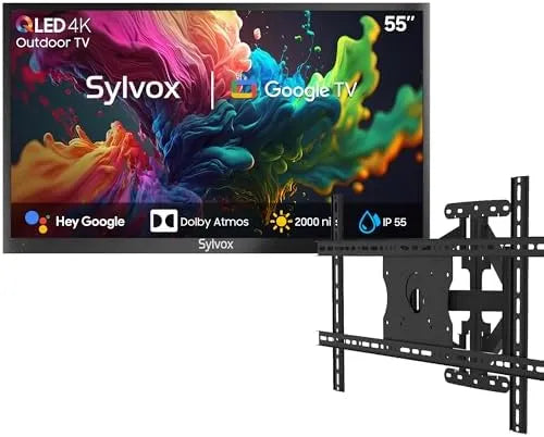 Google Smart TV, 55 Zoll, Fernseher, 4K UHD, QLED, Dolby Audio, Outdoor, IP65, 2000 Nits, Pool Pro 2, Dolby Atmos, IP55 Wasserdicht TV für Garten