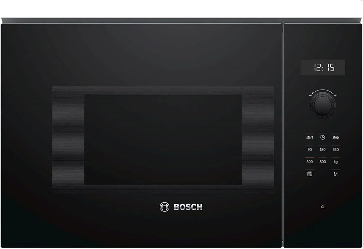 Bosch Serie 6 BFL524MB0 Mikrowelle, 38 x 60 cm, 800 W, Touch-Bedienung, Einbau, Mikrowellenofen, Schwarz, LED-Touchdisplay, Drehteller 25, 5cm
