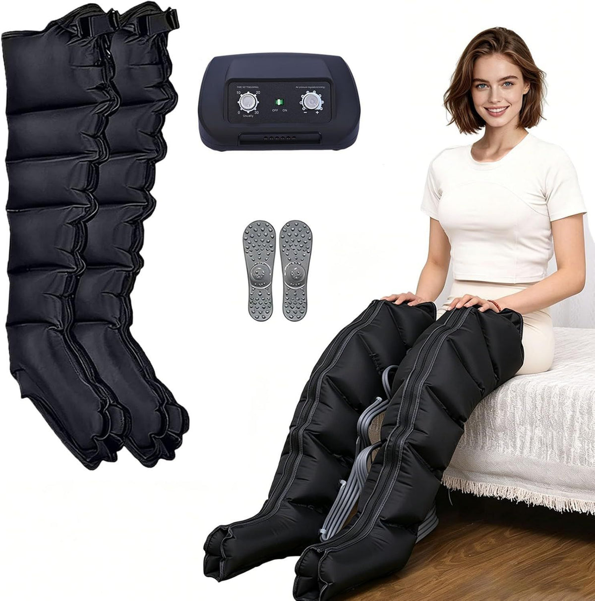 Kompressionsstiefel – leiser Betrieb, 240mmHg, 6 Kammern