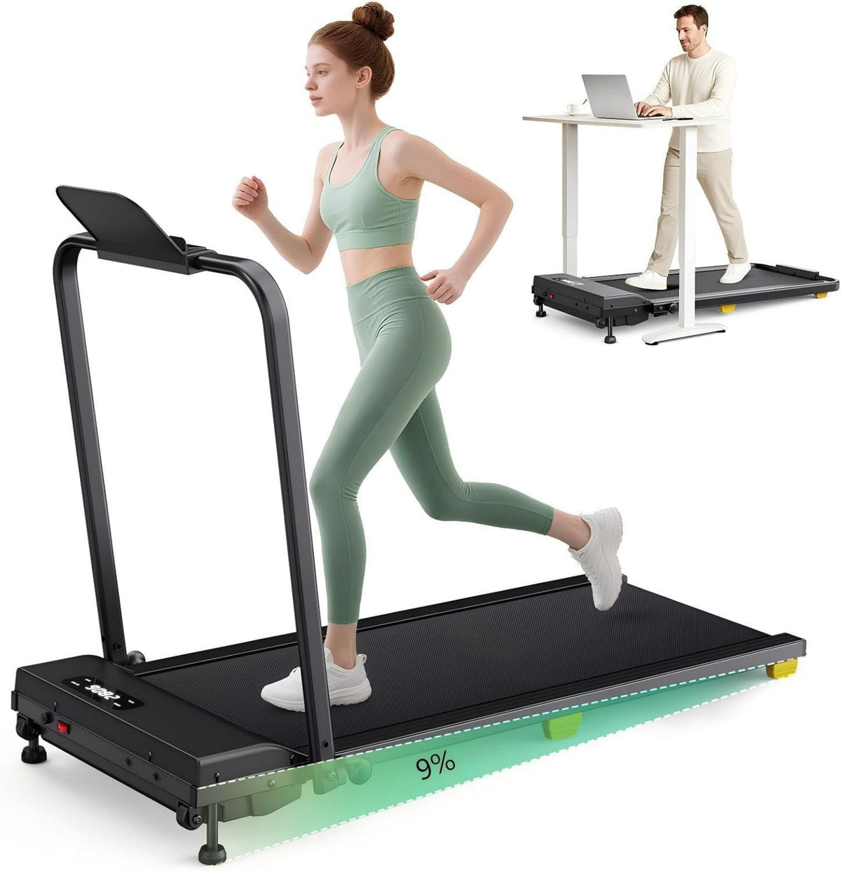 Walking Pad - einstellbare Steigung, klappbar, mit Fernbedienung, LED-Anzeige