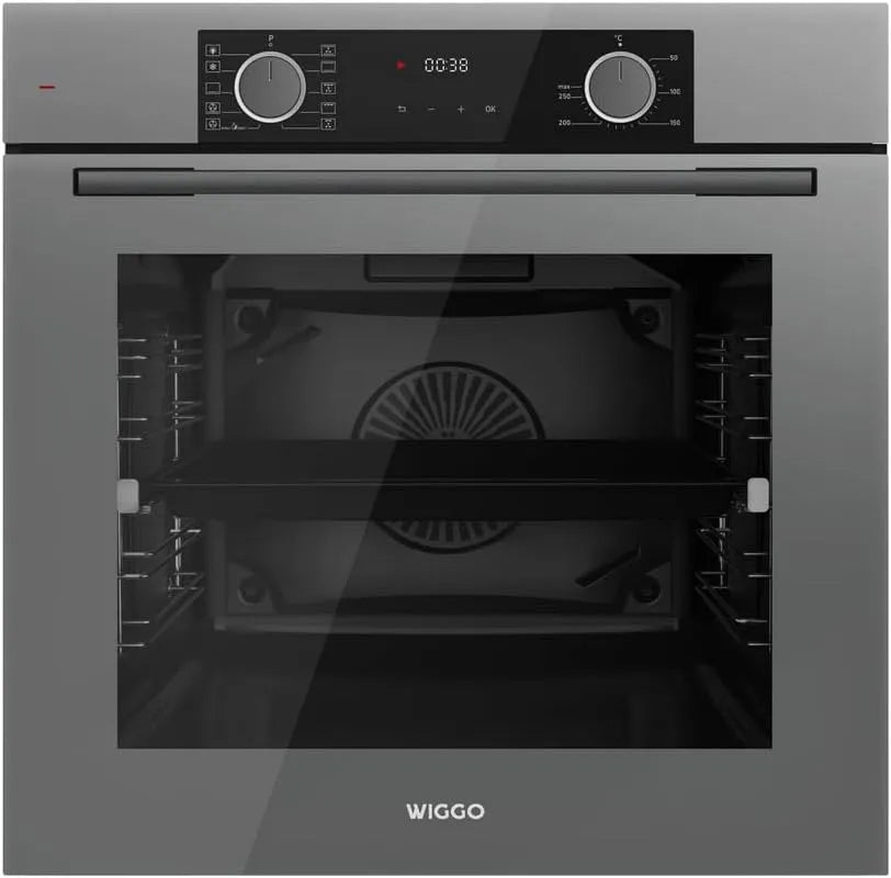 Backofen, 60cm, 73 L, Energieklasse A, Einbau, Dampf, Grau, 10 Funktionen, 5 Jahre Garantie, Test SEHR GUT, Note 1, Soft-Close, Klasse A