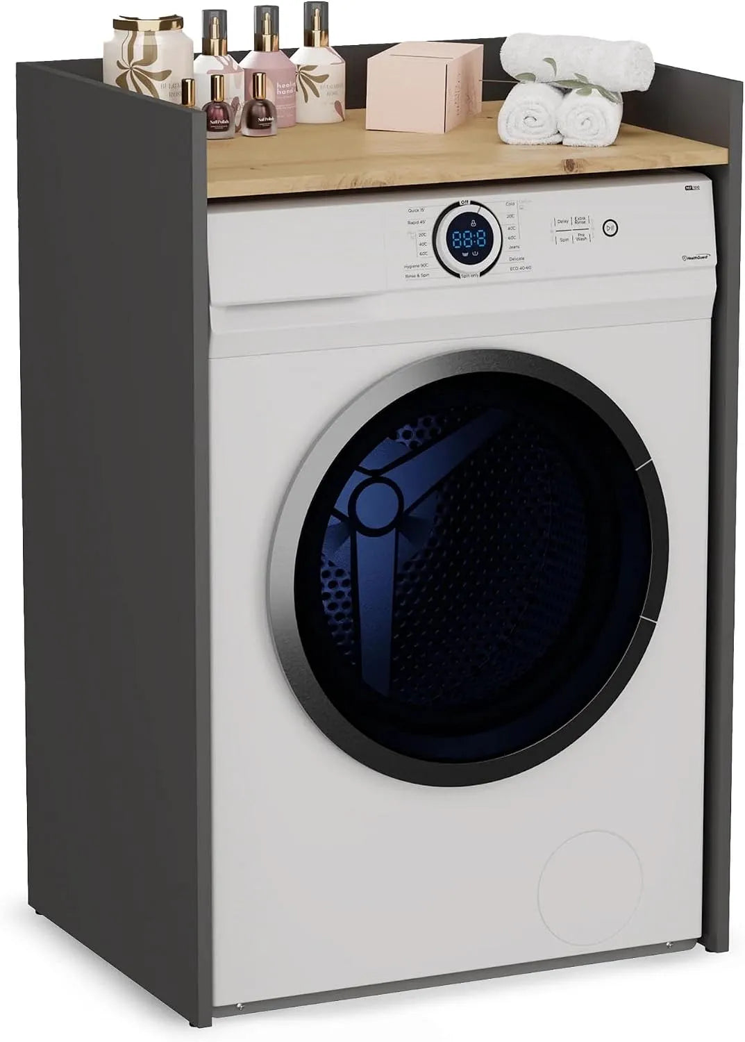 Waschmaschine, 64 cm, freistehend, Eiche Artisan, CDF Waschmaschinenregal Bad 64 cm freistehend Aufsatzschrank über Waschmaschine Badezimmer Regal mit