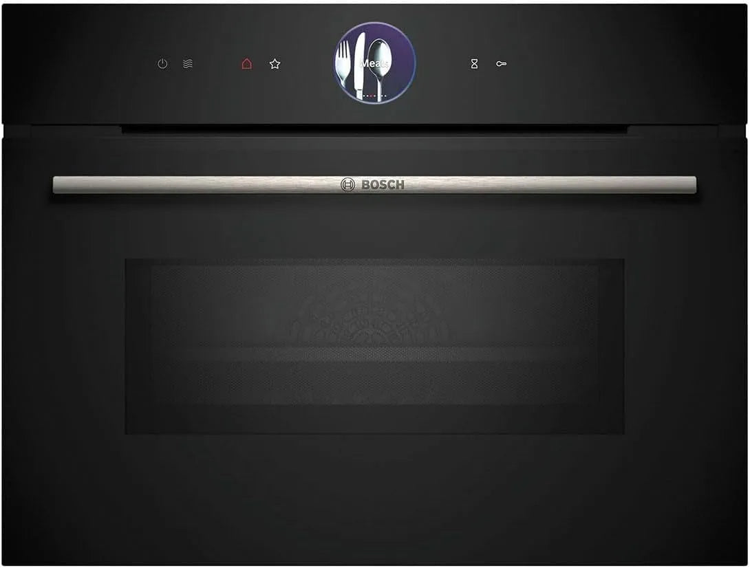 Bosch Serie 8 CMG7241B1 Mikrowelle, 45 x 60 cm, Touch-Bedienung, Einbau, Mikrowellenofen, Schwarz, Touchdisplay, Made in Germany, Air Fry, Digitaler
