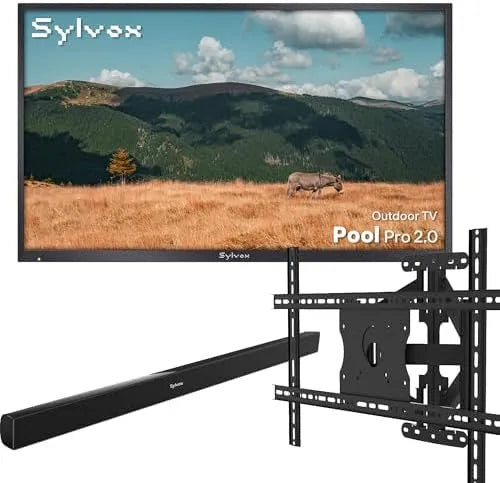 Smart TV, 43 Zoll, Fernseher, Outdoor, Wandmontage, SYLVOx 43 Zoll Outdoor TV mit Soundbar&Wandhalterung&Free Abdeckung