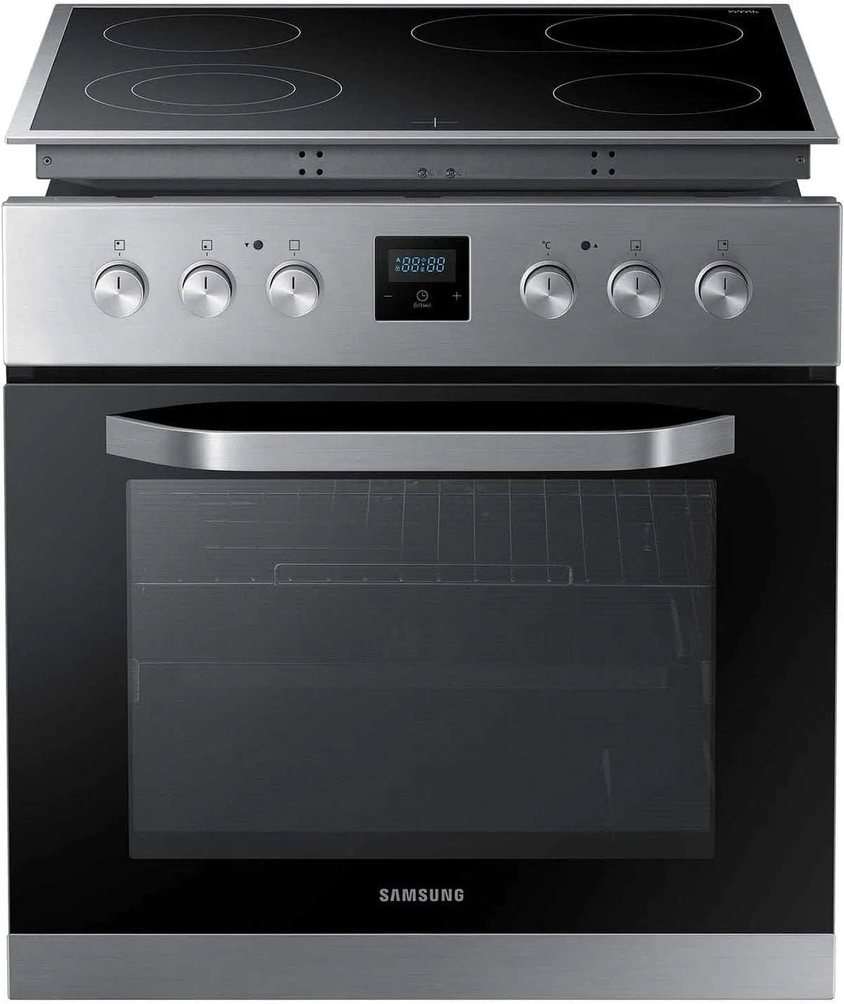 Samsung F-NB69R3301RS Herdset mit Kochfeld und Backofen, Einbau, versenkbare Knebel, Glaskeramik Kochfläche, 69 l