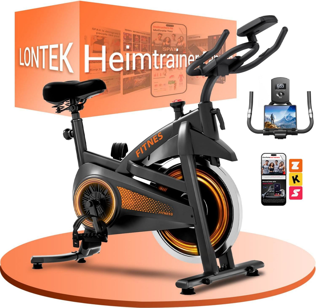 Heimtrainer - mit Display, für zuhause, 136KG, LONTEK