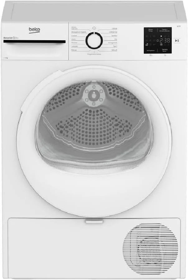 Beko BMT93EW Wäschetrockner, 9 kg, Energieklasse D, Digitalanzeige, Weiß, Linie Ästhetik Nx, Farbe Weiß, Klasse D, Asynchronmotor