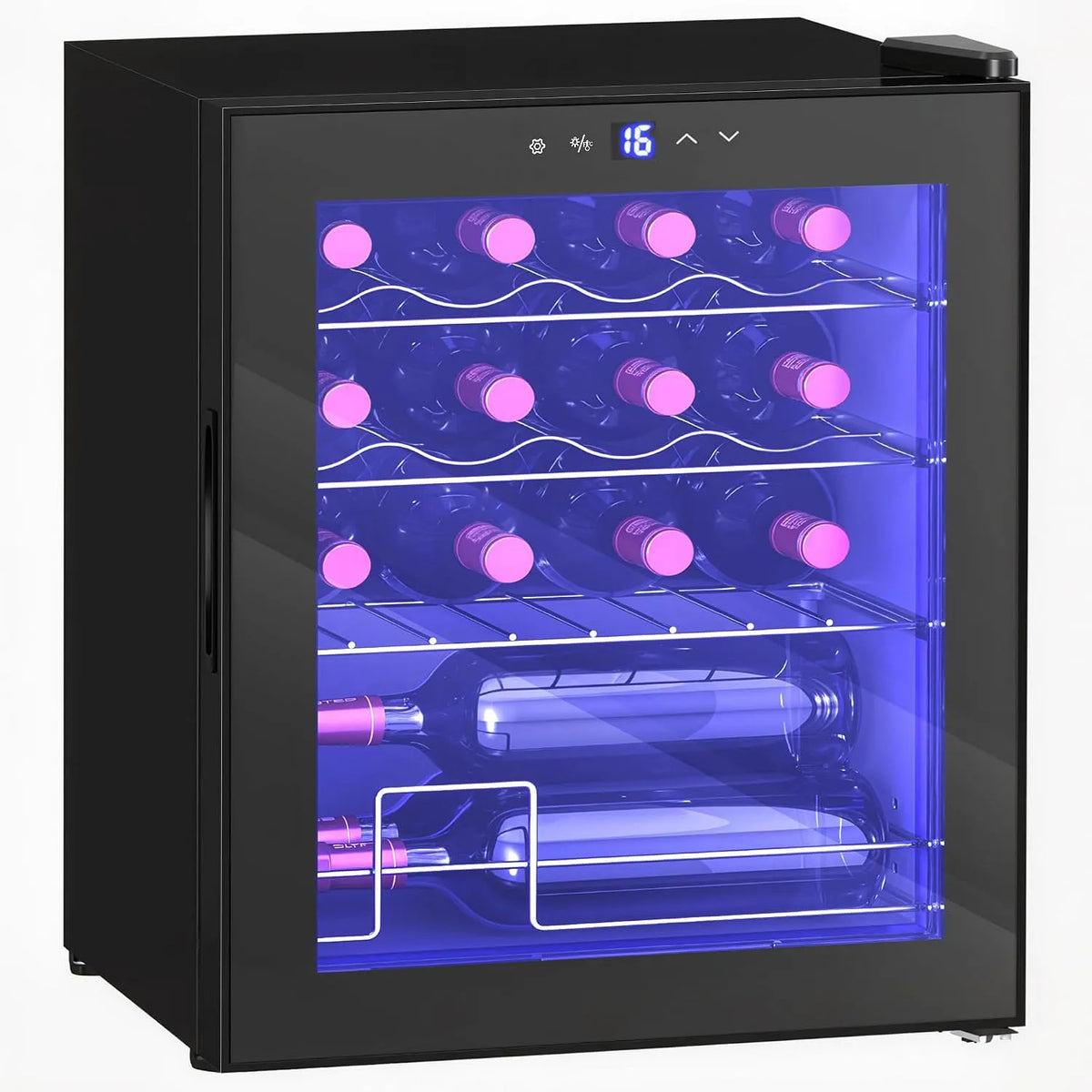 Weinkühlschrank, 42 L, 16 Flaschen, 5 bis 18 °C, HOMCOM, Schwarz