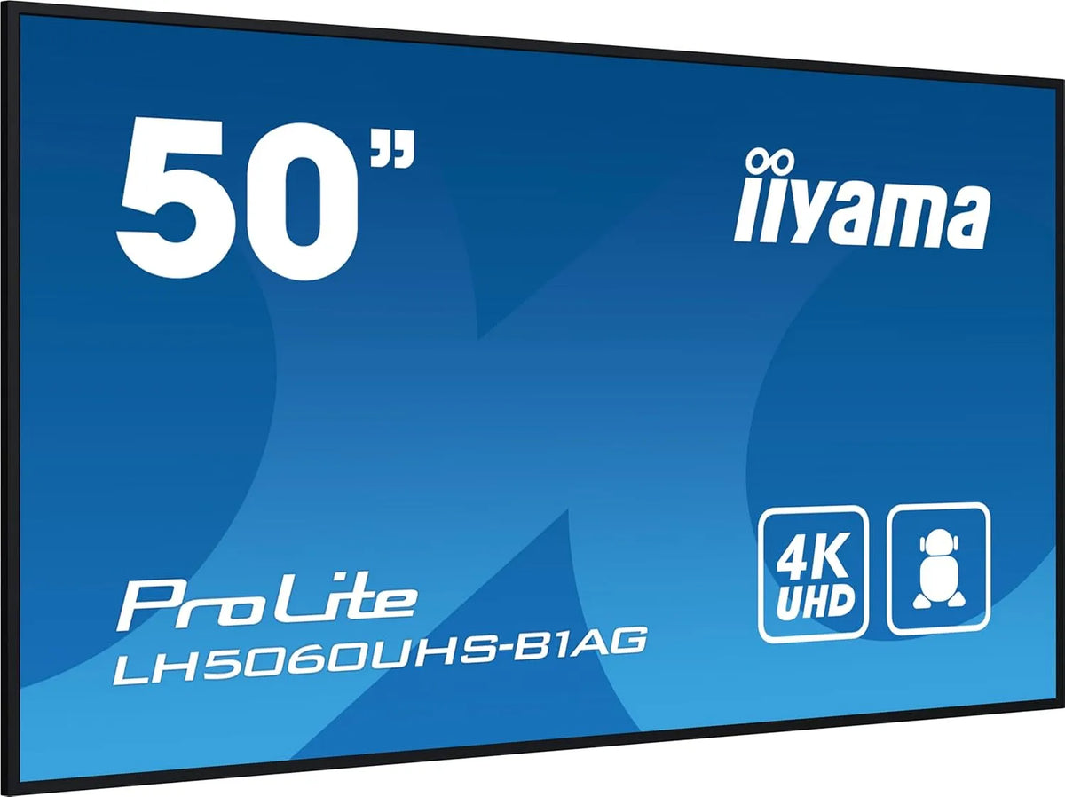 Digital Signage Display, 49.5 Zoll, Werbedisplay, iiyama LH5060UHS-B1AG USB2.0, WLAN, Android OS, 4K UHD, IPS-Panel, HDMI, digitaler Werbeanzeige